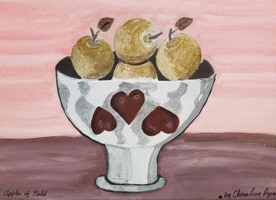 Apple Painting - Apples of Gold by Love Reyes
