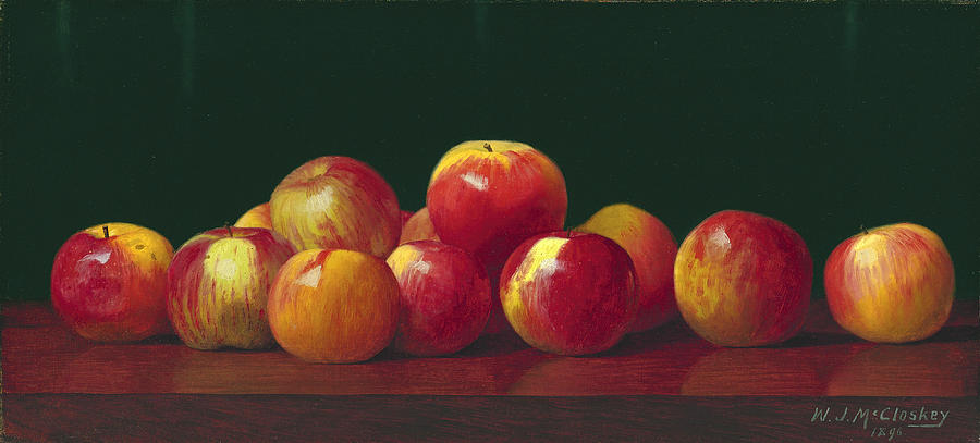 Apples on a Tabletop Painting by William Joseph McCloskey