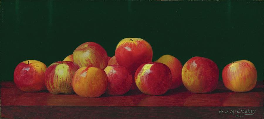 Apples on a tabletop Painting by MotionAge Designs