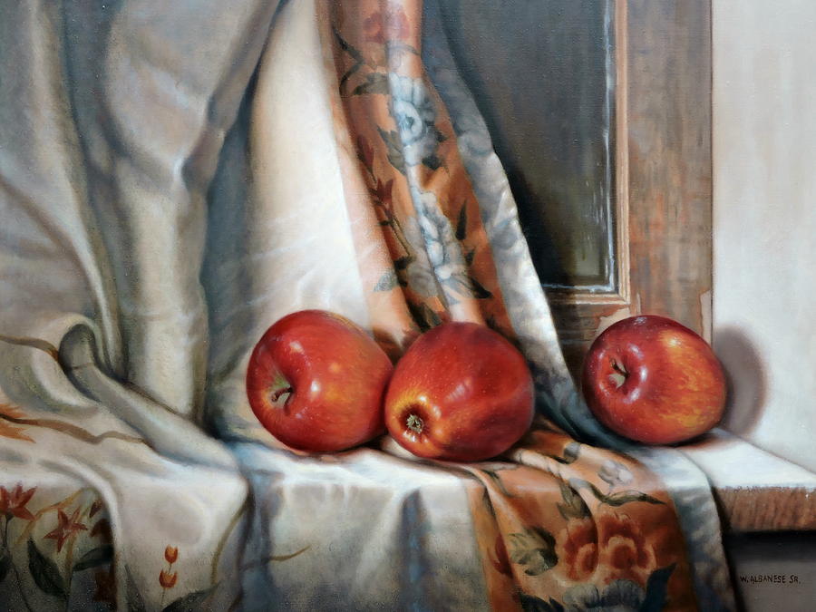 Apples on the Windowsill Painting by William Albanese Sr