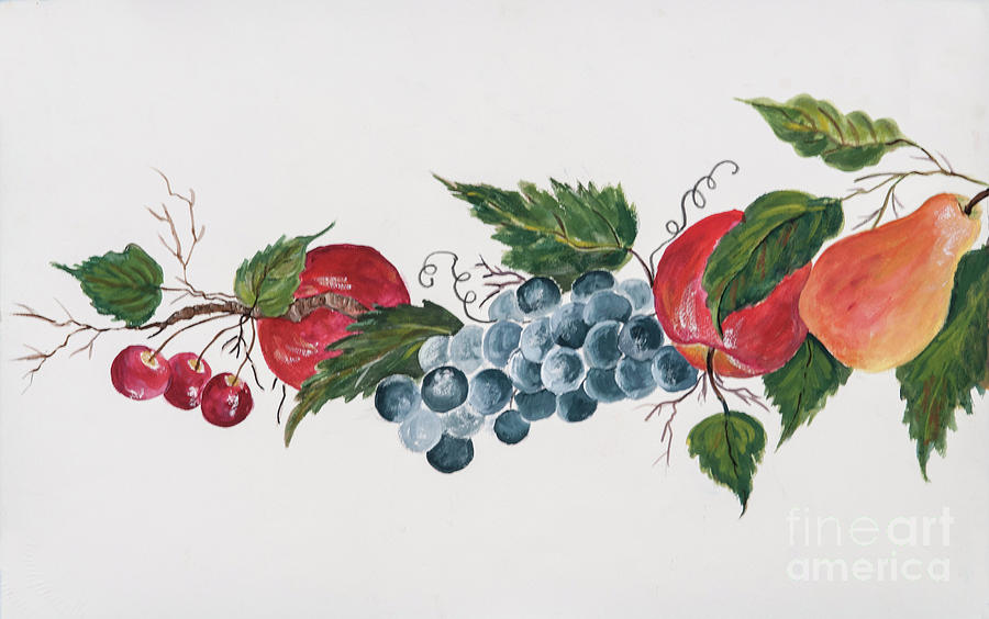 Apples_Pears and Grapes Painting by Pati Pelz