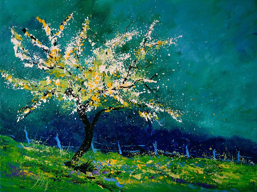 Appletree In Blossom Painting by Pol Ledent