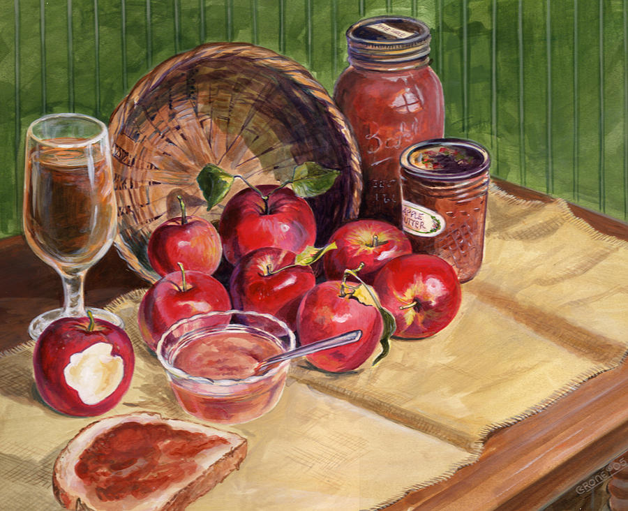 Apple Painting - Applicious by Vicki Crone