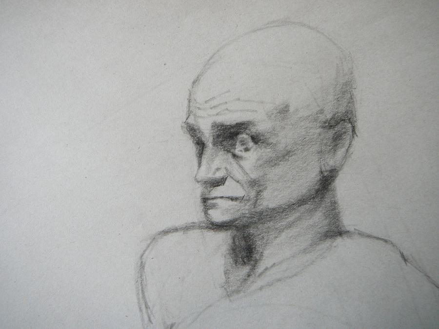 Man Drawing - Apprehensive Man by Irena Jablonski