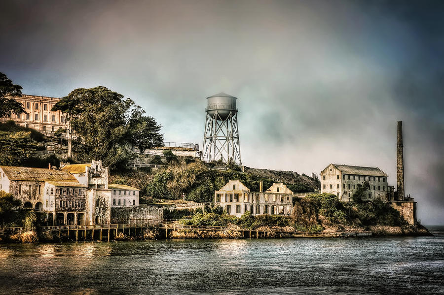 Approaching Alcatraz Island and Water Tower  Photograph by Jennifer Rondinelli Reilly - Fine Art Photography