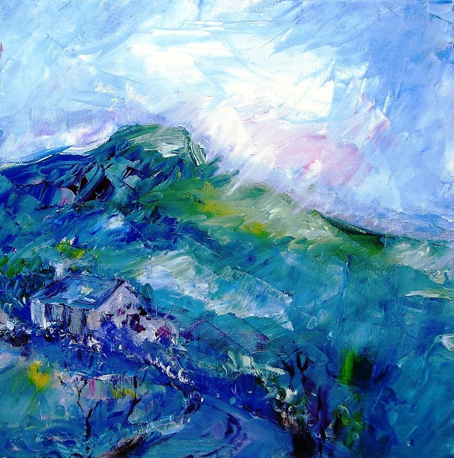 Approaching Rain Eagle Hill Hacketstown  Painting by Trudi Doyle