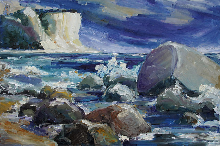 Approaching Storm At Kap Arkona Painting by Barbara Pommerenke