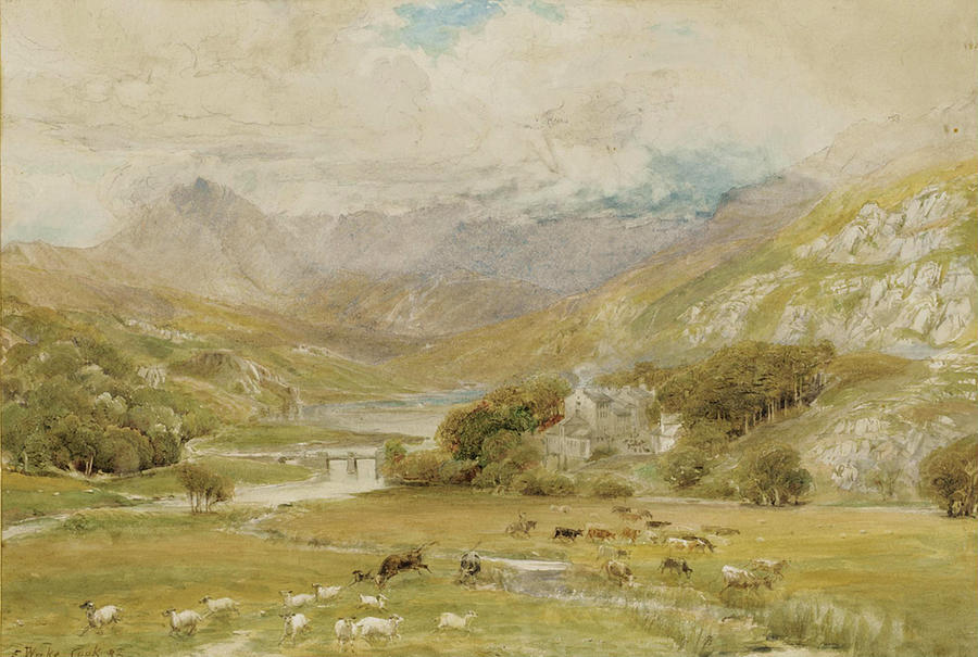 Approaching Storm at Mymbyr Lakes. Capel Curig Wales Drawing by Ebenezer Wake Cook