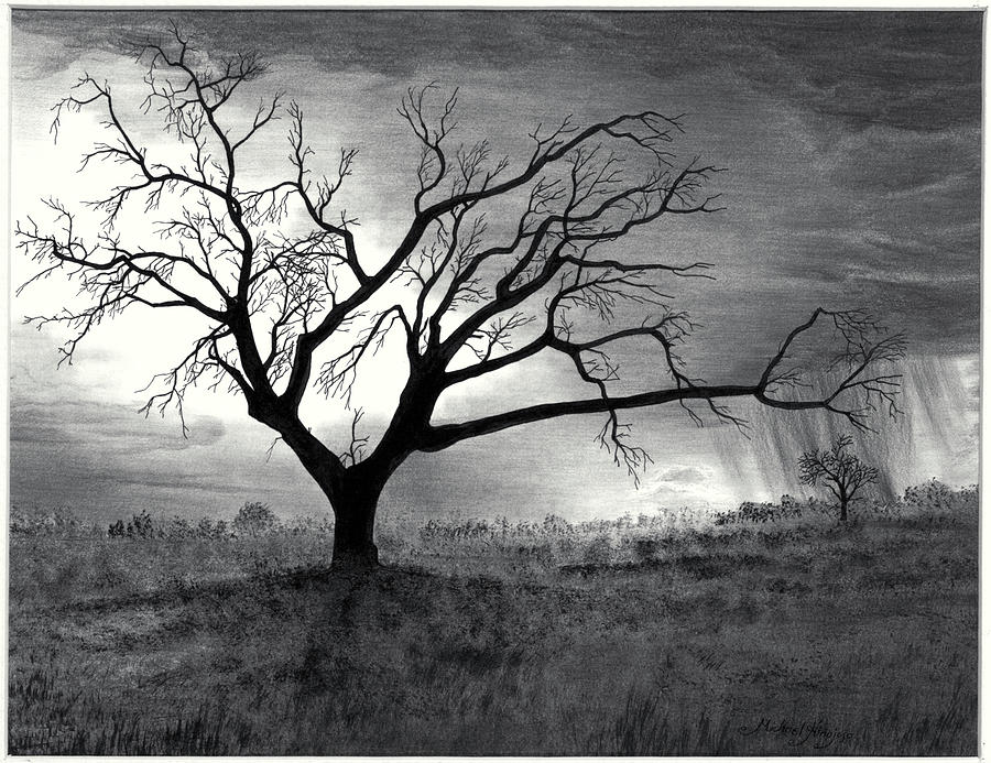 Approaching Storm Drawing by Mike Hinojosa