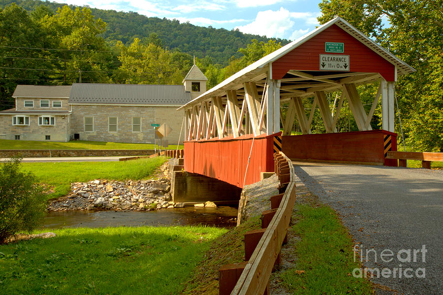 Approaching The St. mary Covered Bridge Photograph by Adam Jewell
