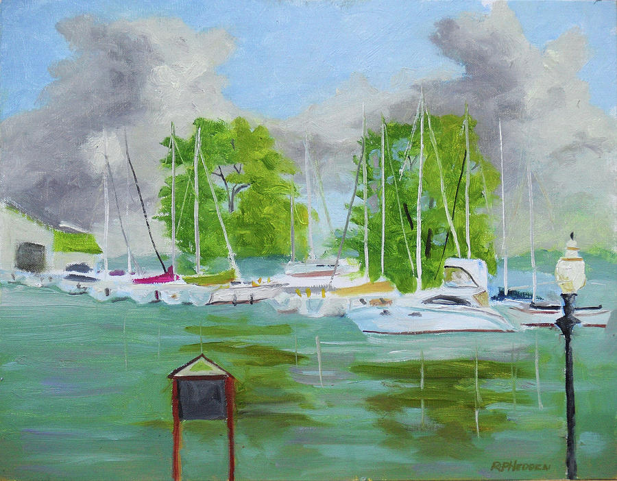 Landscape Painting - Approaching Weather Sackets harbor NY by Robert P Hedden