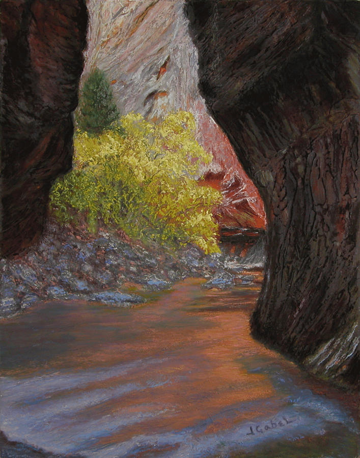 Landscape Pastel - Apricot Canyon by Laura Gabel Landscape Pastel - Apricot Canyon by Laura Gabel
