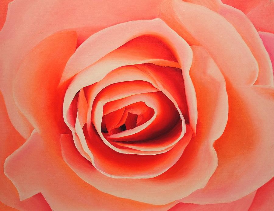 Oil Painting - Apricot Rose by Nolan Clark Oil Painting - Apricot Rose by Nolan Clark