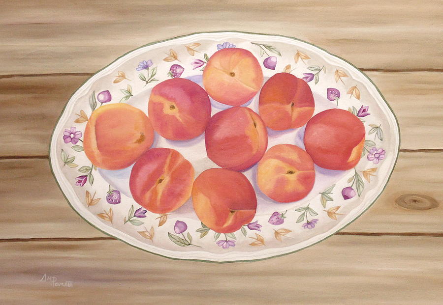 Apricots Painting by Angeles M Pomata