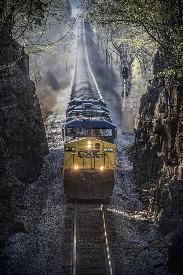 April 4. 2015 - CSX Loaded coal train T087 Photograph by Jim Pearson