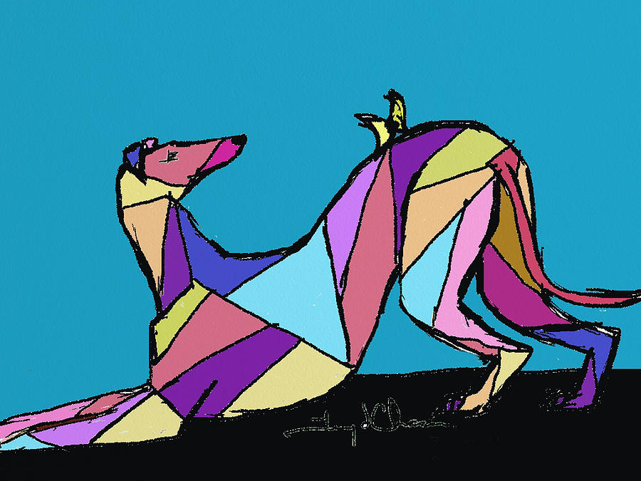 Greyhound Colors Painting by Terry Chacon