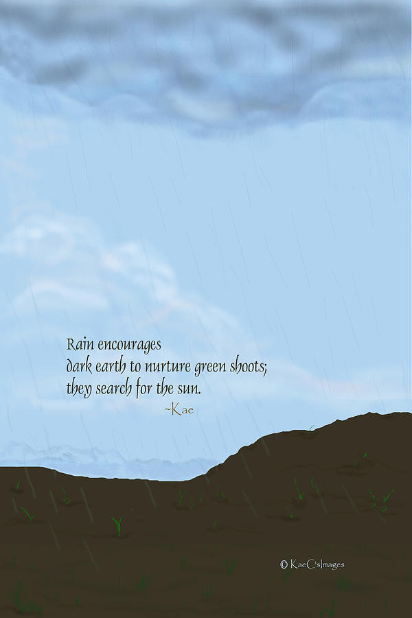 Haiku Digital Art - April Haiku with Drawing by Kae Cheatham