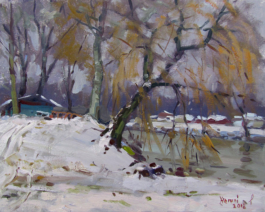 Snow Storm Painting - April Snow Storm by Ylli Haruni Snow Storm Painting - April Snow Storm by Ylli Haruni
