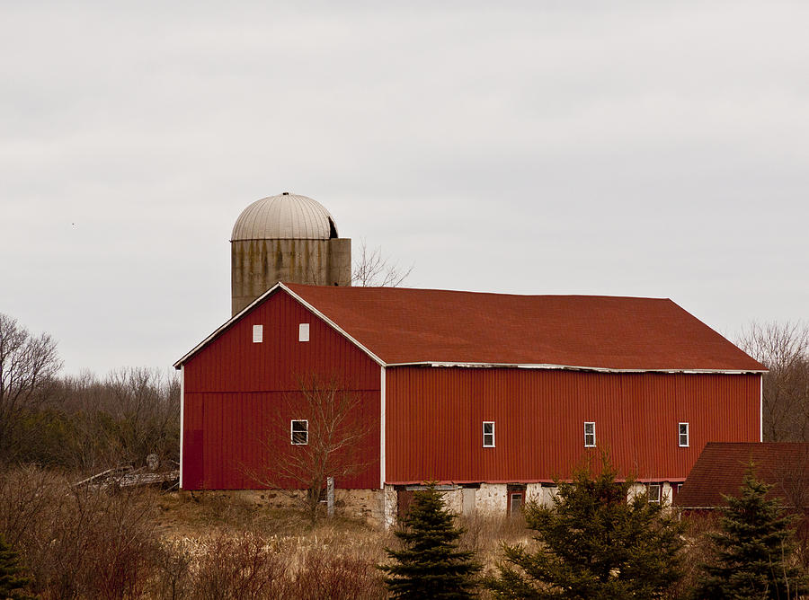 April Spring South Eastern Wisconsin Red Barn Photograph by Michael