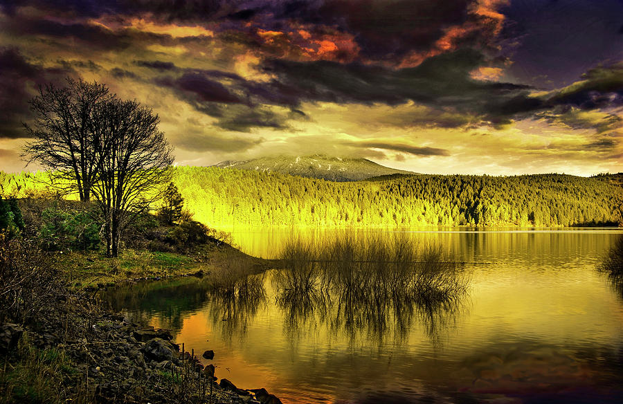 April Sunset Light On Mt Mcloughlin Photograph by Dale E Daniel