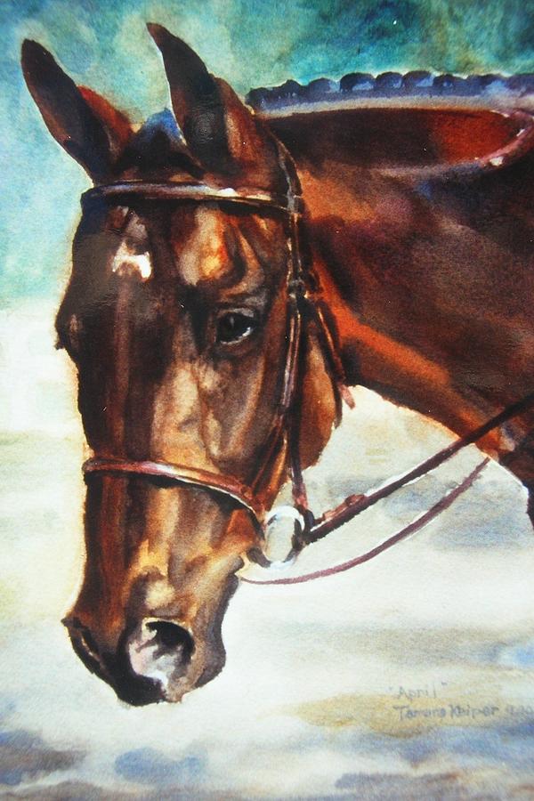 Horse Painting - April by Tamara Keiper