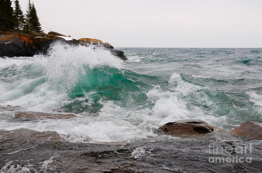 April Waves on Superior Photograph by Sandra Updyke
