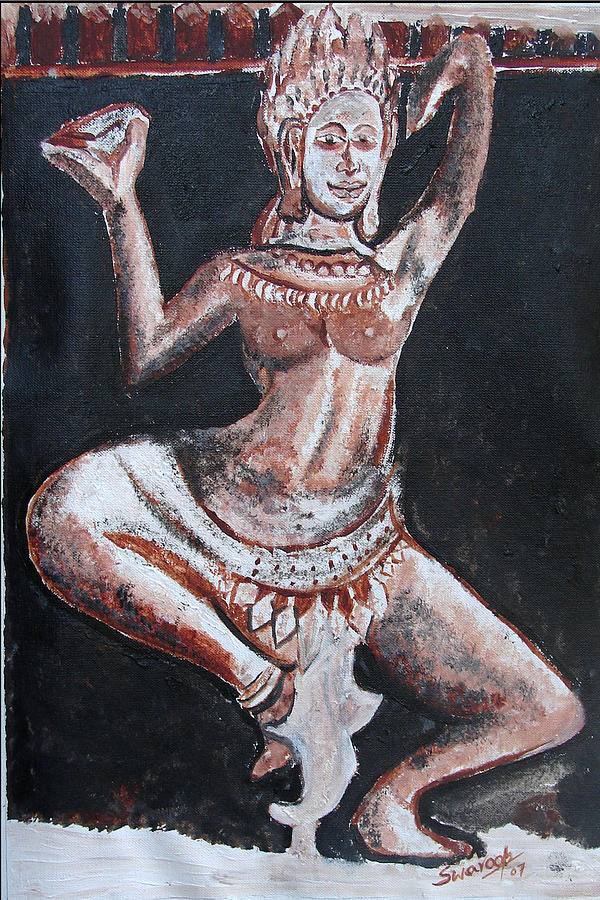 Apsara Dancing Painting by Anand Swaroop Manchiraju