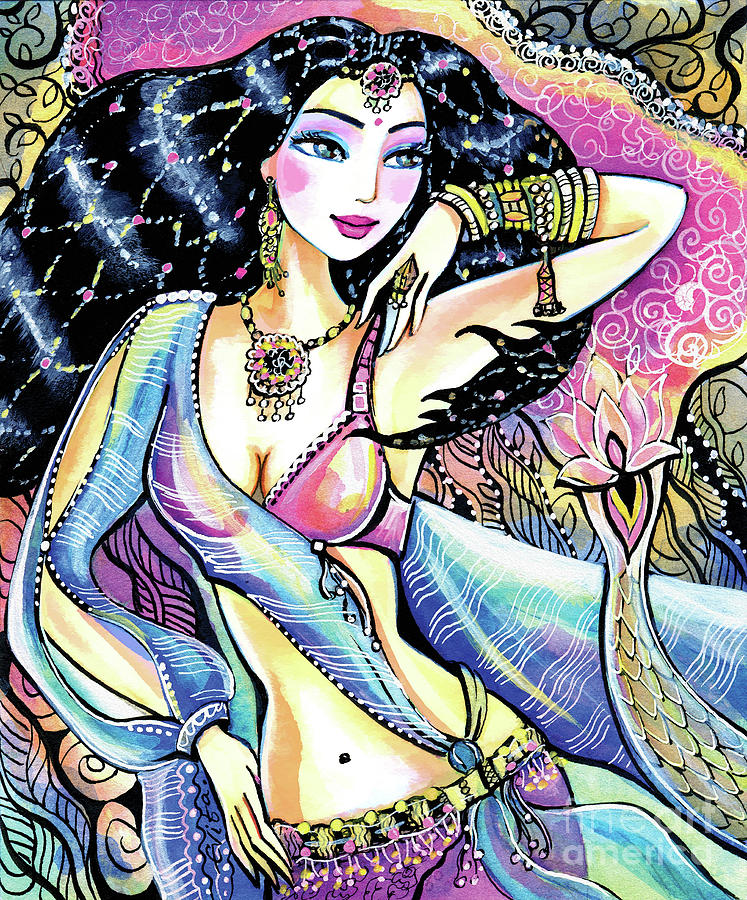Apsara Painting by Eva Campbell