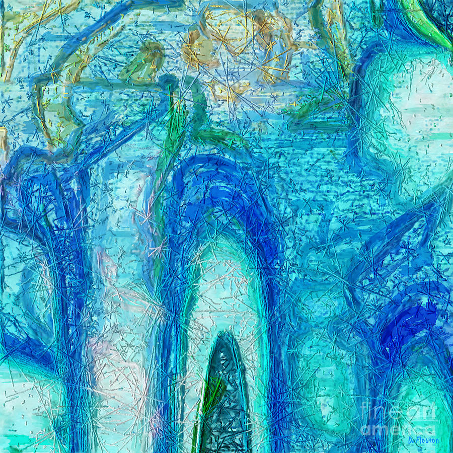 Aqua Abstract Digital Art by Dee Flouton