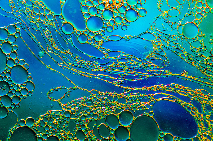 Oil Photograph - Aqua Abstraction by Bruce Pritchett