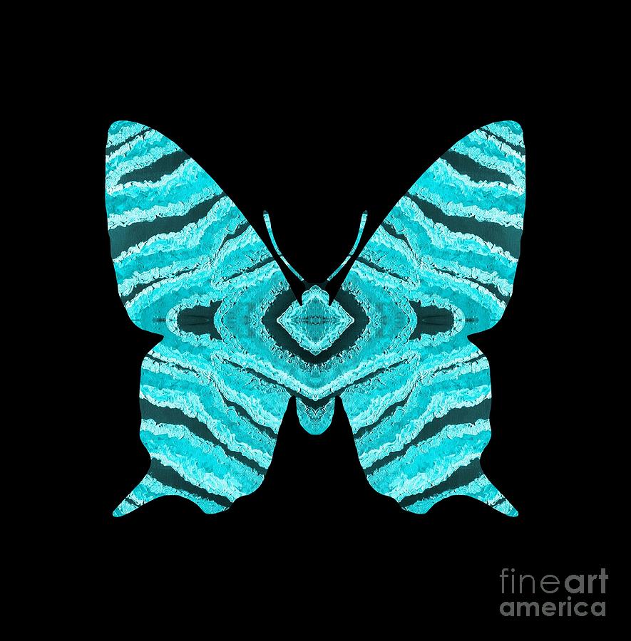 Aqua Blue Butterfly  Digital Art by Rachel Hannah