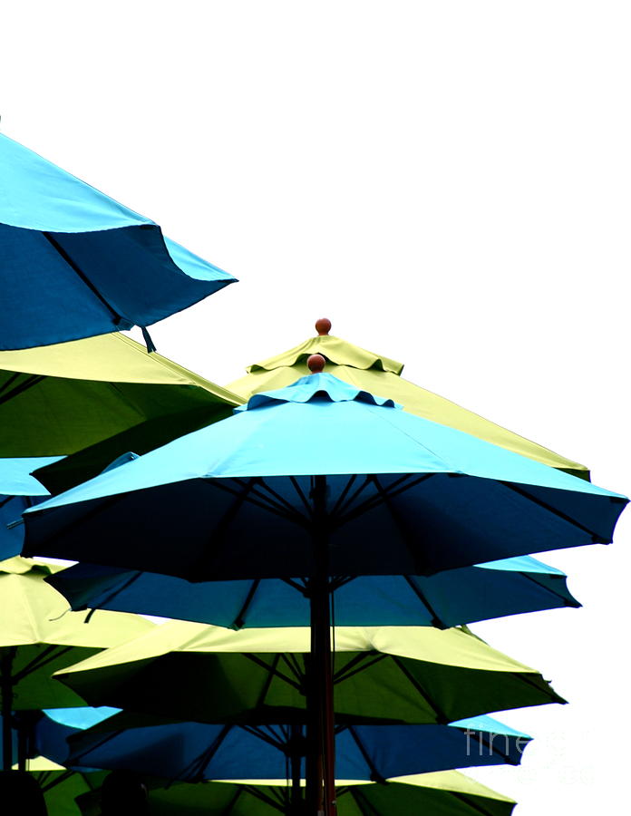 Aqua Blue Green Umbrellas Photograph