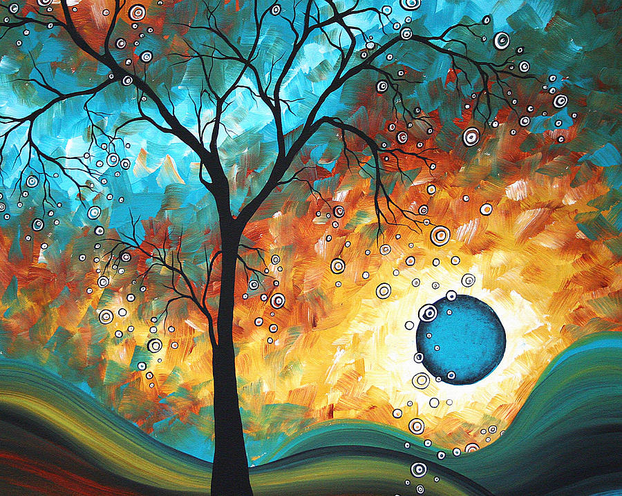 Landscape Painting - Aqua Burn by MADART by Megan Duncanson