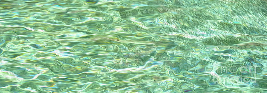 Abstract Photograph - Aqua Green Water Art III by Kaye Menner