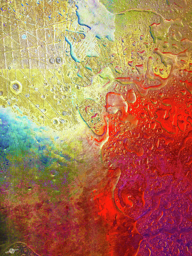 Aqua Metallic Series Rainbow Mixed Media by Tony Rubino
