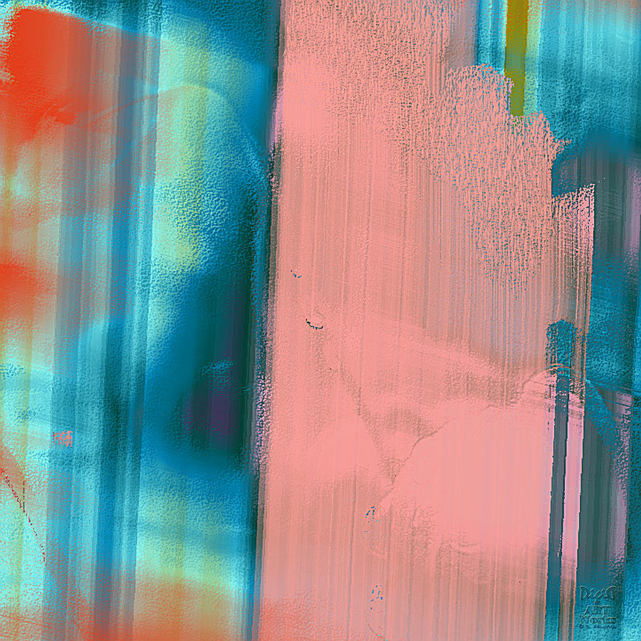 Aqua Pink Abstract Digital Art by Dee Flouton