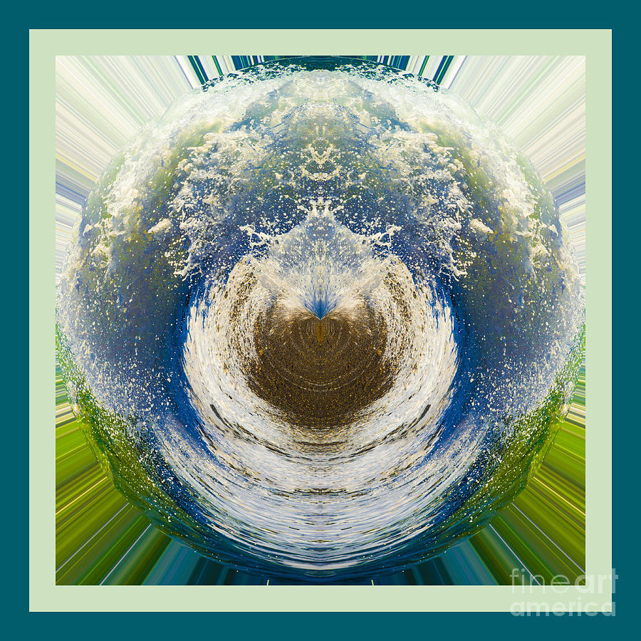 Aqua Splash Ball Digital Art by Wendy Wilton