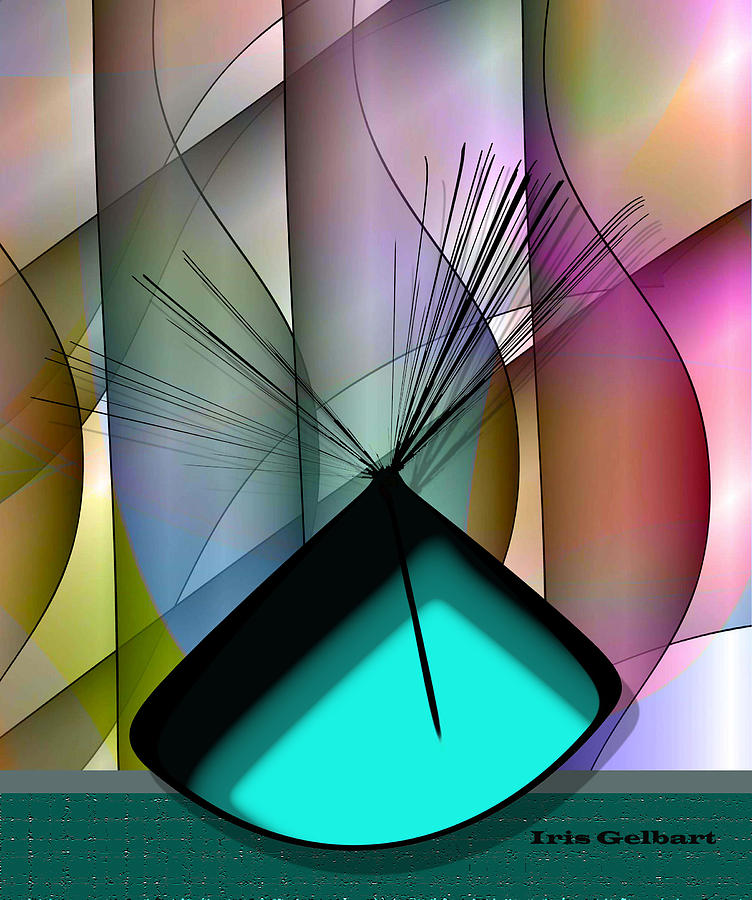 Aqua Vase Digital Art by Iris Gelbart
