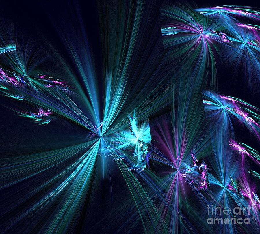 Abstract Digital Art - Aqua Wishes by Kim Sy Ok