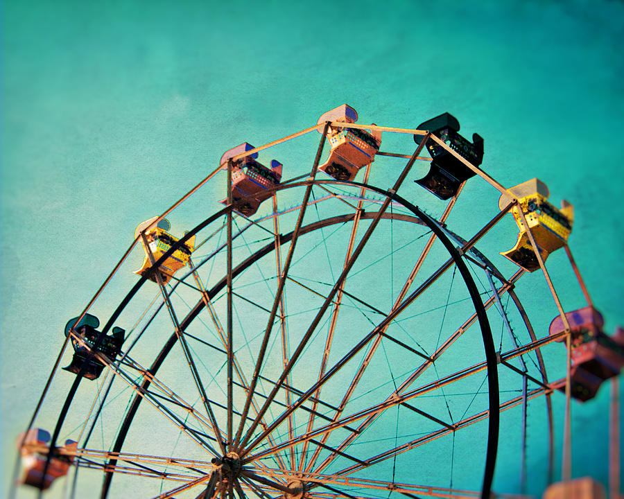 Aquamarine Dream - Ferris Wheel Art Photograph by Melanie Alexandra Price