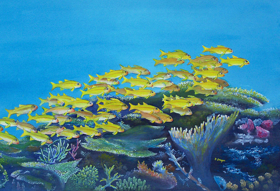Fish Painting - Aquariarama by Norman Freyer