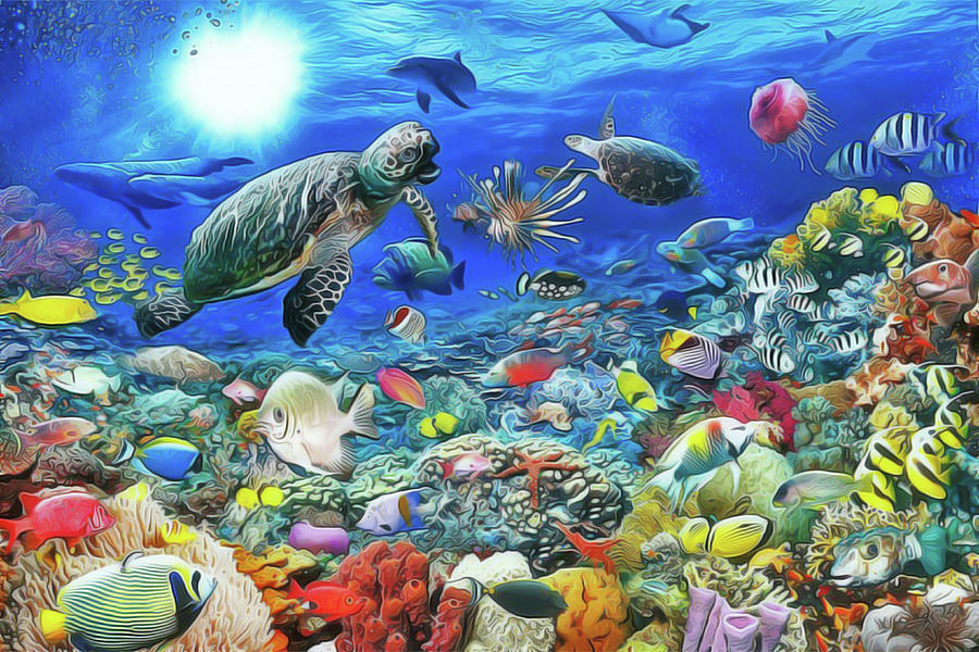 Aquarium Painting by Harry Warrick