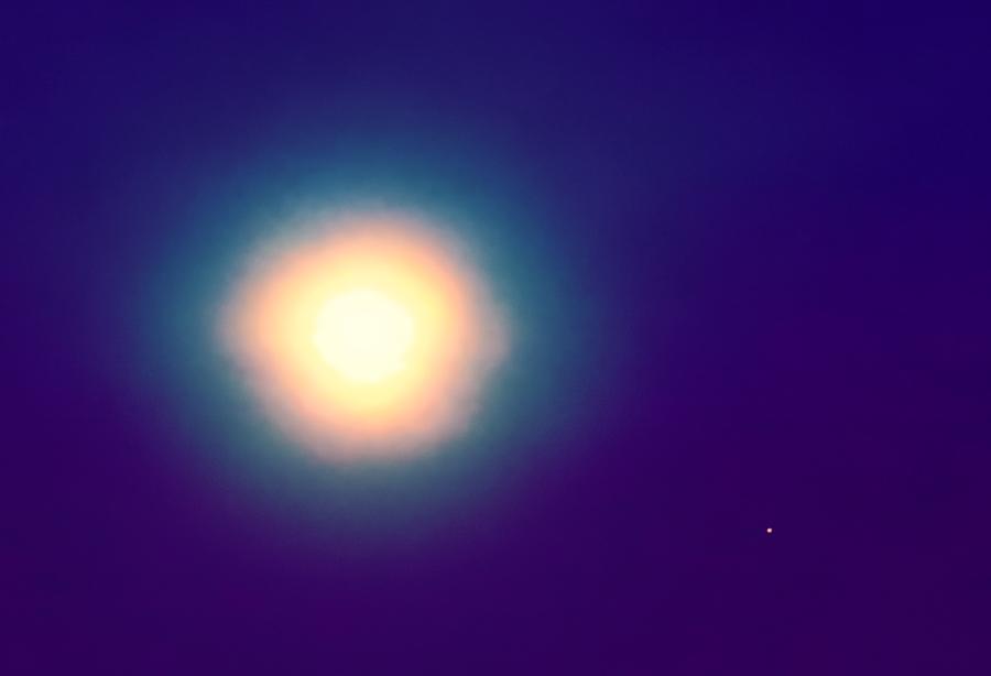 Aquarius Full Moon with Mars Photograph by Judy Kennedy
