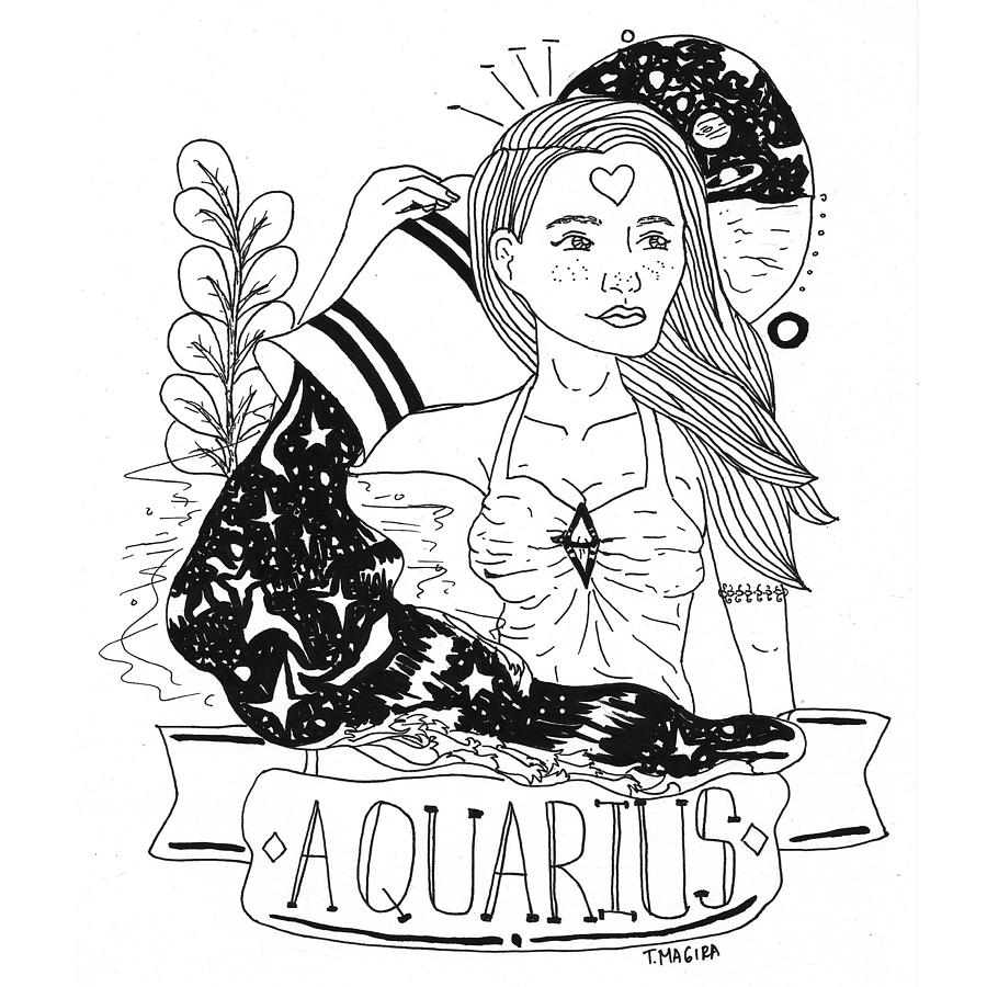 Aquarius Drawing by Teresa Magira - Pixels