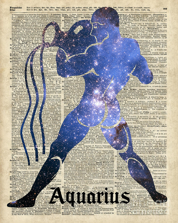 Aquarius Water Bearer Zodiac Sign 12" Round Metal Sign Horoscope Astrology Decor