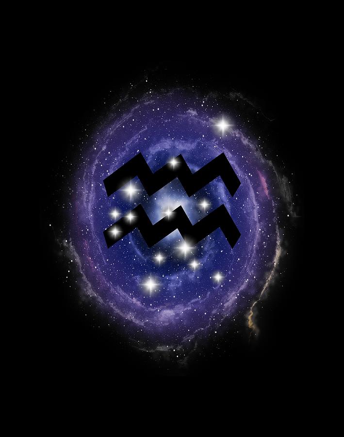 Aquarius Zodiac Constellation Digital Art by Garaga Designs