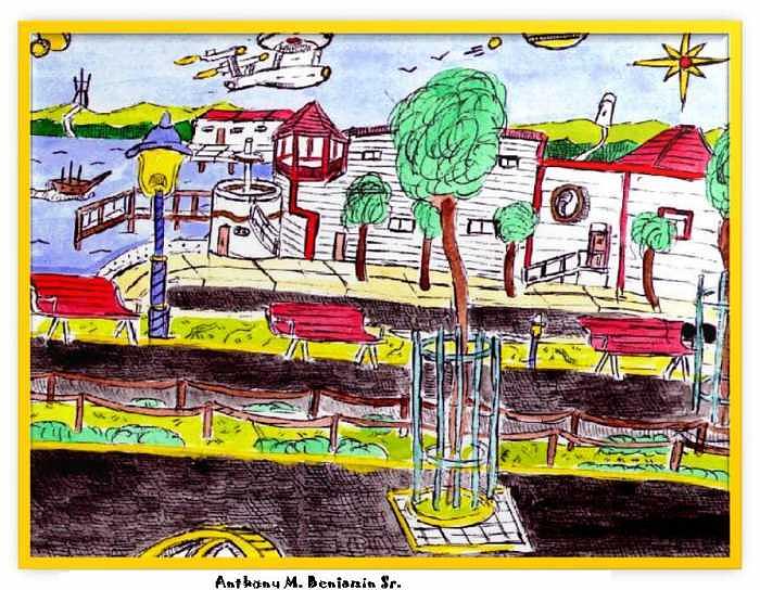 Aquatic Park in San Francisco Painting by Anthony Benjamin Aquatic Park in San Francisco Painting by Anthony Benjamin