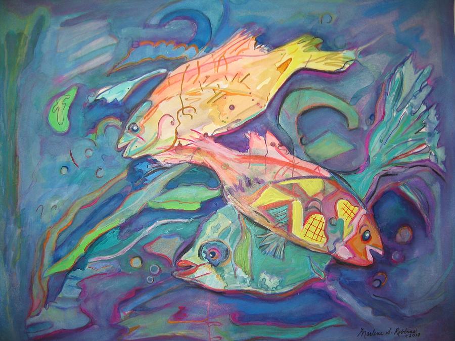 Aquatics Painting by Marlene Robbins