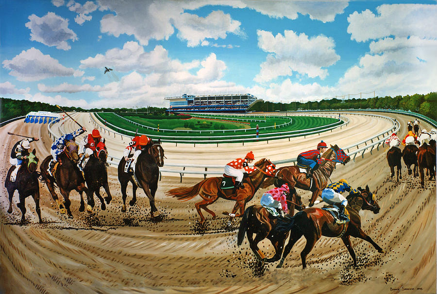Aqueduct Racetrack Painting by Bonnie Siracusa