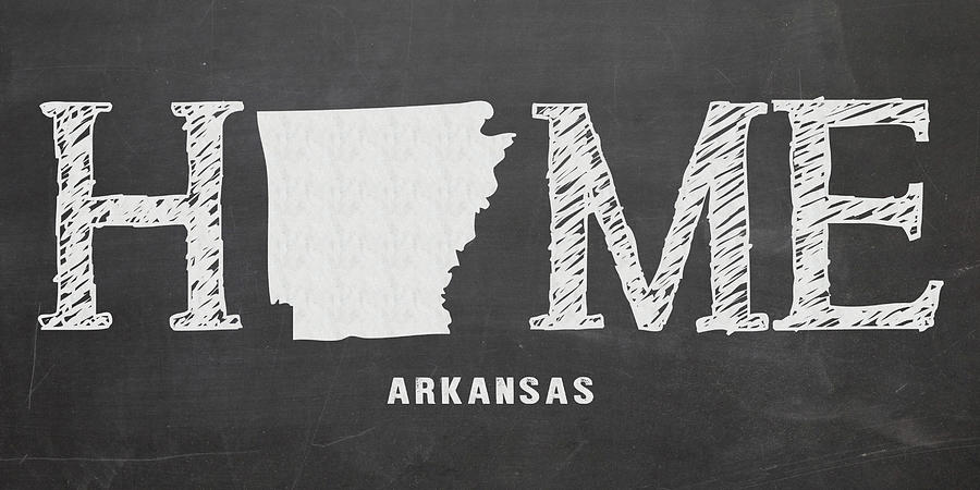 Arkansas Map Mixed Media - AR Home by Nancy Ingersoll